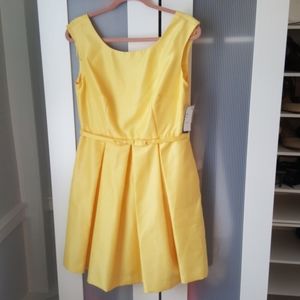 Danny & Nicole Fit and Flare Yellow Dress NWT